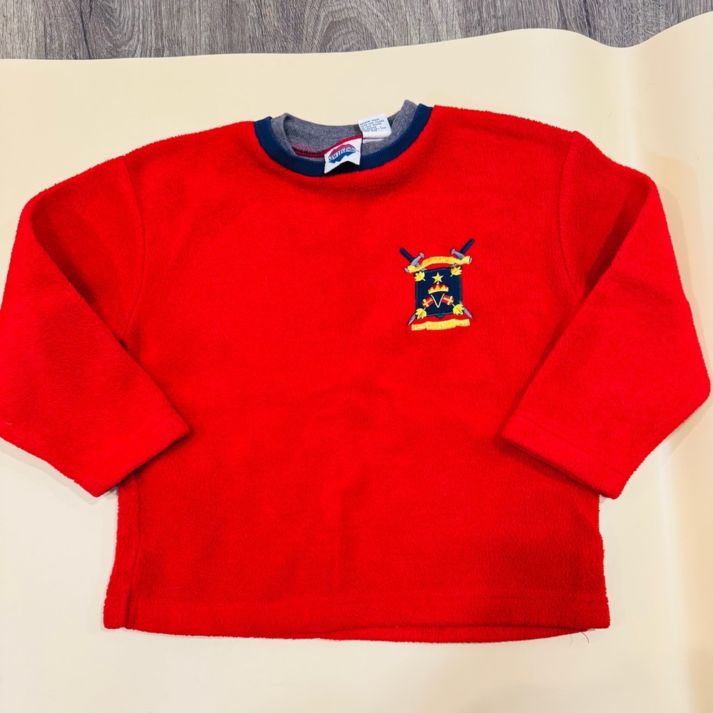 Vintage 90s New Legends Unisex 4T Fleece Pullover Sweatshirt Red W/ Embroidery